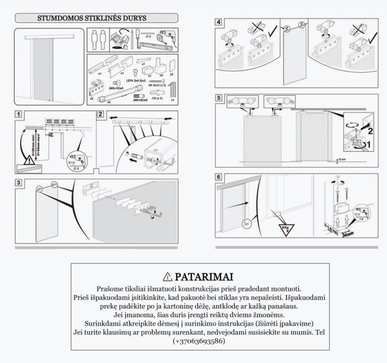 montavimo instrukcija bei patarimai