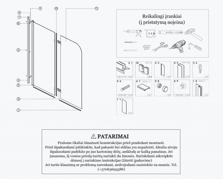 reikalingi irankiai ir patarimai