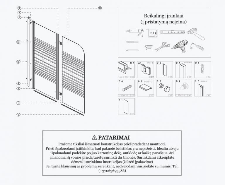 reikalingi irankiai ir patarimai