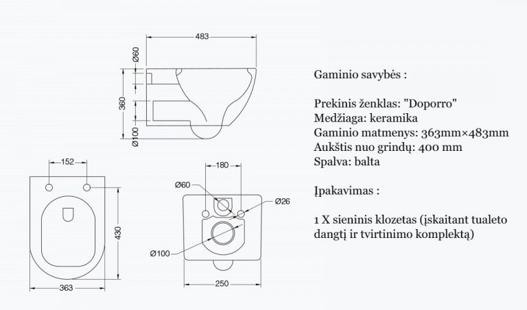 imontuojamas unitazas