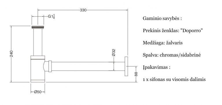 praustuvo sifono voztuvas