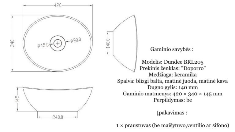 modernus praustuvas